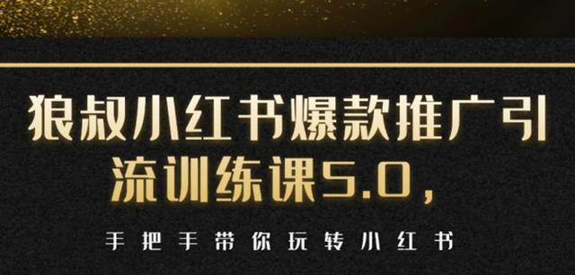 狼叔小红书爆款推广引流训练课5.0视频