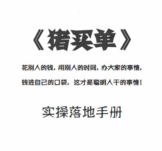 一诺老师《猪买单》实操落地手册pdf电子书