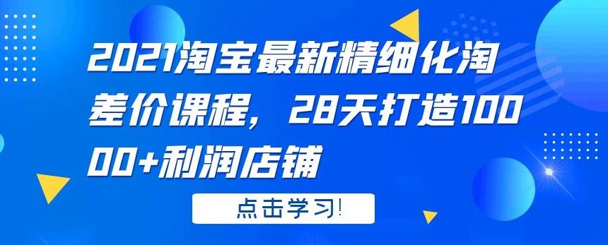 淘宝精细化淘差价课程，28天打造10000+利润店铺