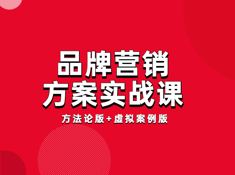 品牌营销方案实战课:8小时学会12大类型方案