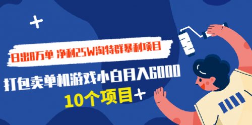 净利25W淘特群暴利项目+打包卖单机游戏小白月入6000 (10个项目)