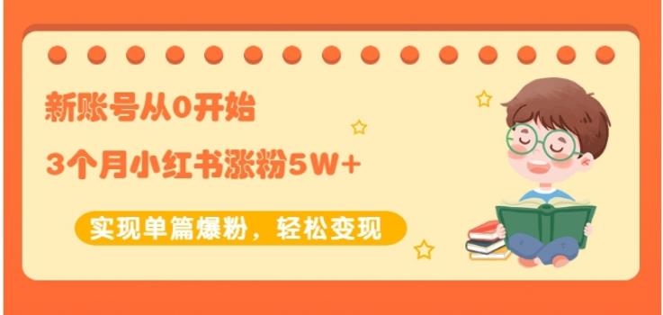 小红书新账号从0开始3个月小红书涨粉5W