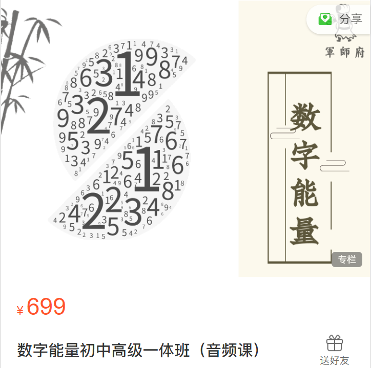 军师府数字能量初中高级一体班