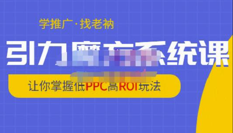 老衲引力魔方系统课，让你掌握低PPC高ROI玩法