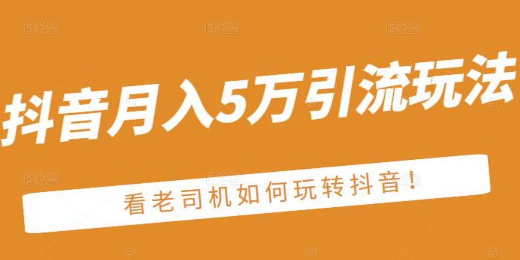 老古董·抖音月入5万引流玩法