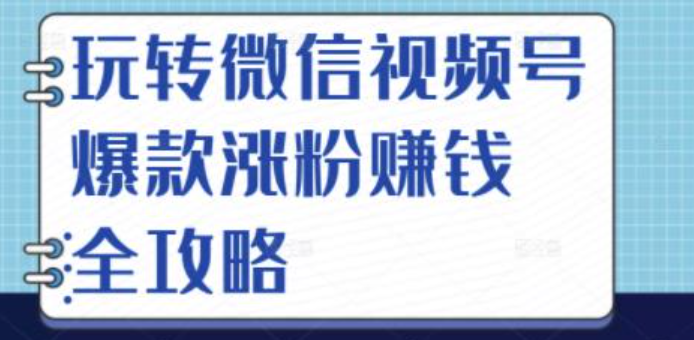 玩转微信视频号爆款涨粉赚钱全攻略