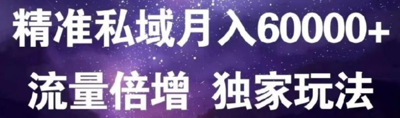 原力网赚精准私域月入60000+,流量倍增独家玩法